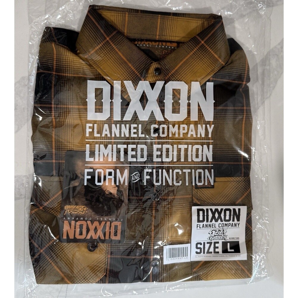 DIXXON Flannel x Ozzy Osbourne No More Tears Tribute Sz L New In Hand!